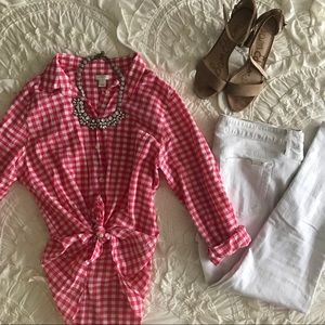 J. Crew Spring Collard Blouse - size large